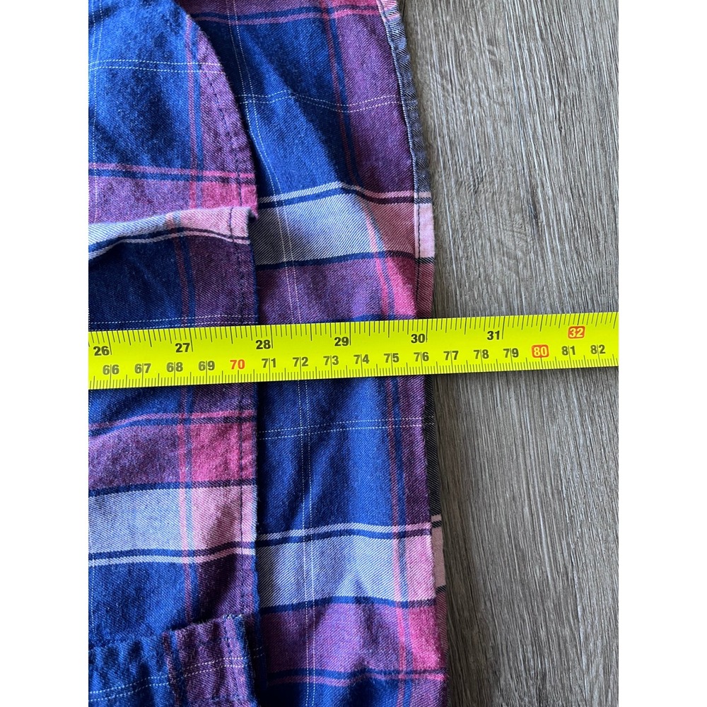 UNTUCKit Western Casual Pink & Blue Plaid Cotton Button Up Shirt Blouse Sz 18 - Picture 9 of 9